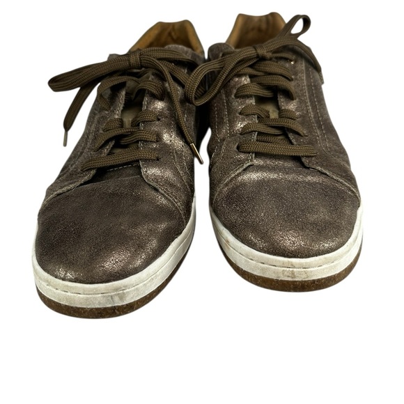 Aetrex Sneakers WMS SZ EU 40 US 9.0 Brown Metallic Blake Leather Comfort Shoes - Picture 4 of 7